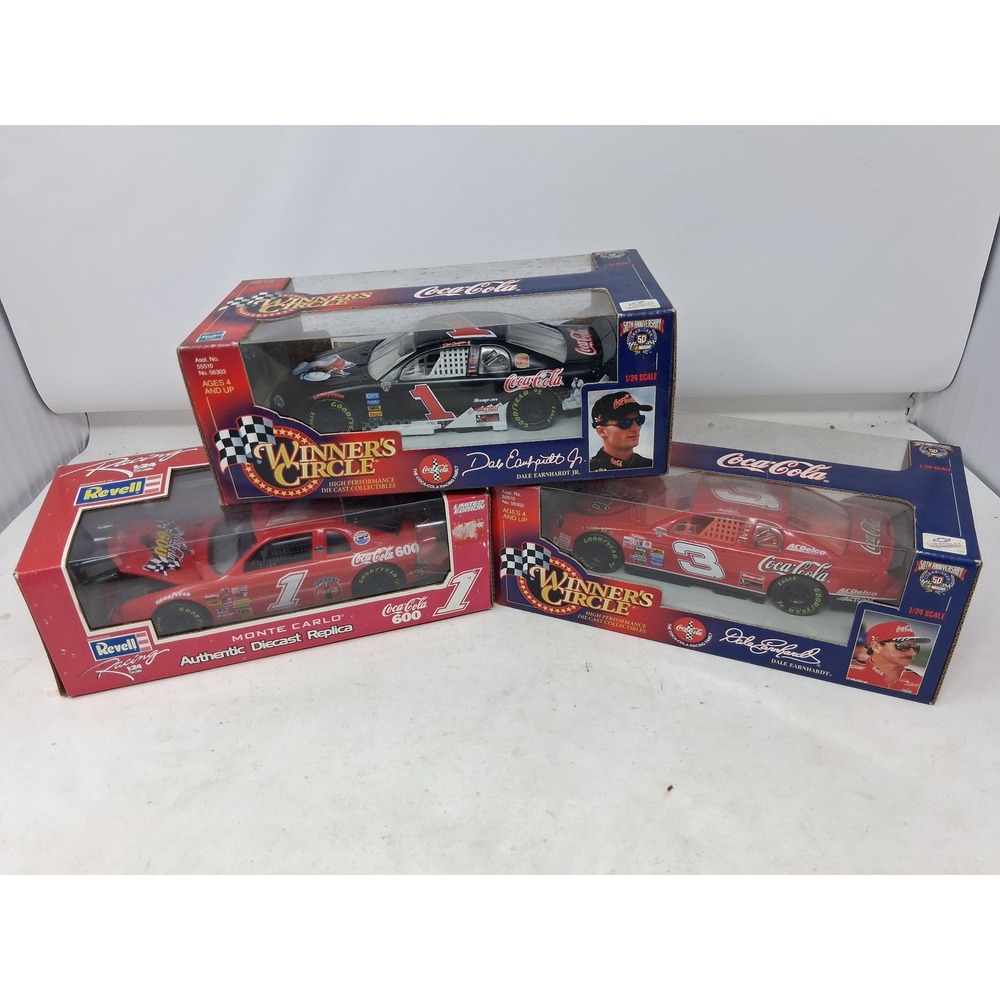Lot 3 Dale Earnhardt & Jr Coca-Cola 1/24 Diecast Cars Winner's Circle Revell. M